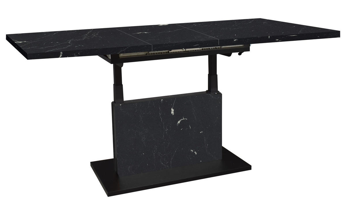 COUCHTISCH Lift Couchtisch rechteckig Schwarz  - Schwarz/Eiche Artisan, Design, Holzwerkstoff/Metall (120-160/56-75/70cm) - MID.YOU