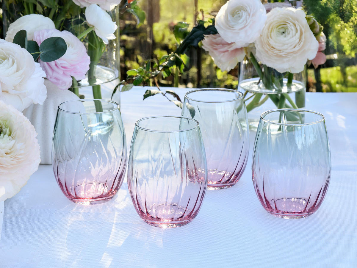 LONGDRINKGLAS Swirly Spring 4-teilig  - Multicolor, Basics, Glas (7,5/10,5cm) - Creatable