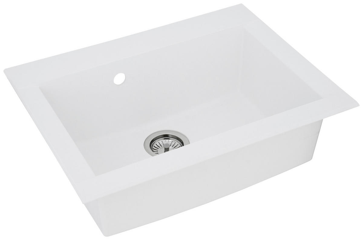 SPÜLE 1712OHIO66X50W  - Weiß, Trend, Glas/Kunststoff (66/21/50cm) - Respekta