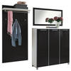 GARDEROBE 3-teilig  in 215/195/37 cm  - Weiss/Anthrazit, Design, Glas/Holzwerkstoff (215/195/37cm)