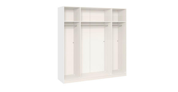 KLEIDERSCHRANK  in Weiß, Eichefarben  - Eichefarben/Silberfarben, Design, Glas/Holzwerkstoff (203/215/59cm) - Carryhome