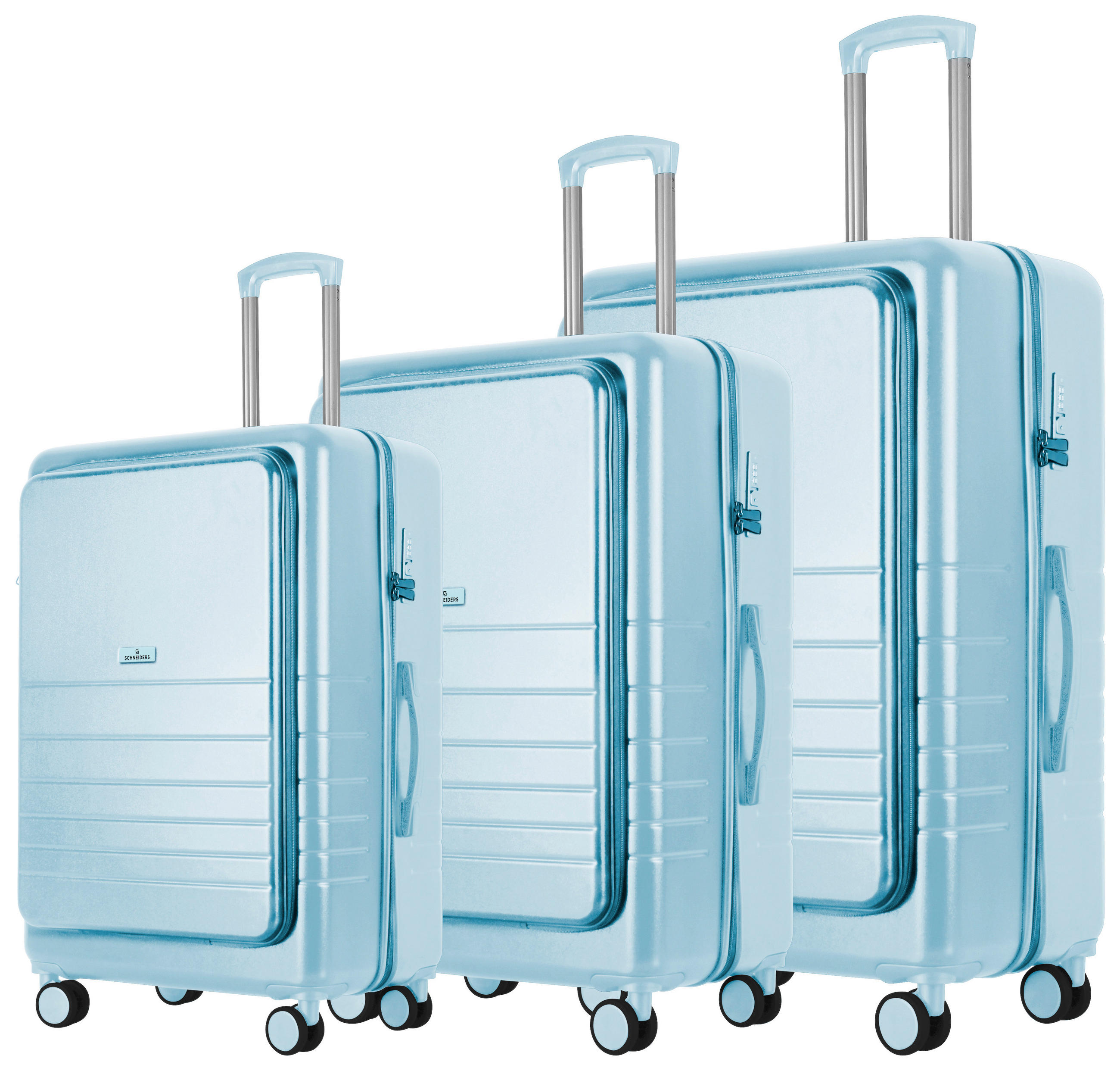 SET VALIZE DE CĂLĂTORIE - albastru deschis, Design, plastic - Schneiders