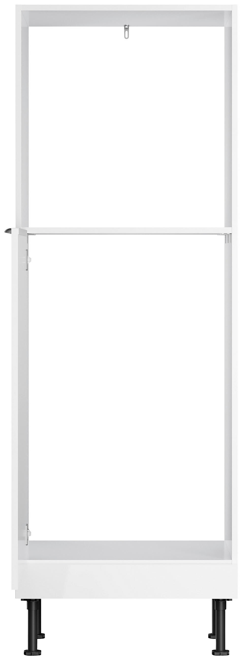 KÜCHENLEERBLOCK 270 cm   in Weiß, Weiß Hochglanz  - Edelstahlfarben/Weiß Hochglanz, Basics, Holzwerkstoff/Metall (270cm) - Optifit