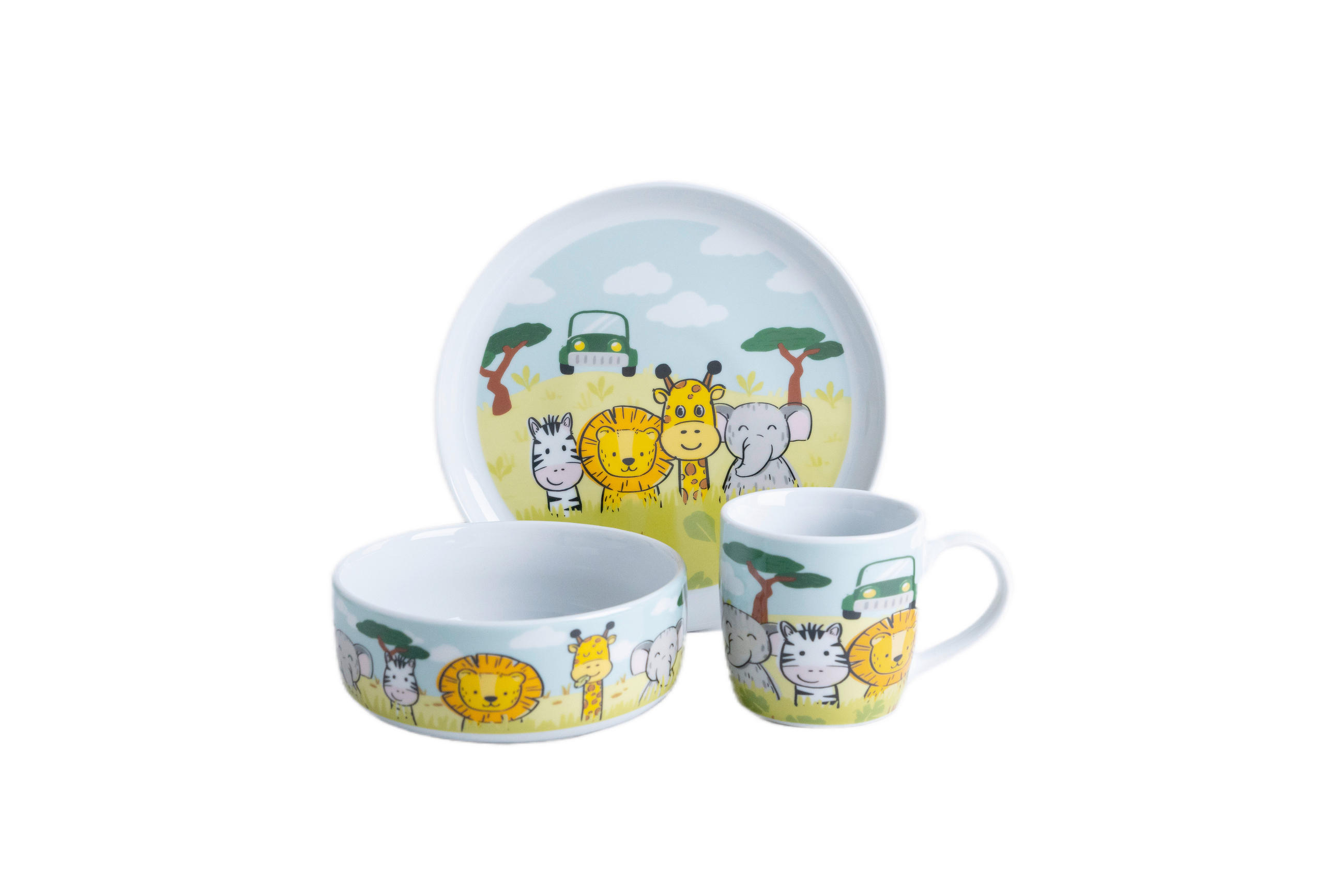 KINDERGESCHIRRSET 3-teilig  - Multicolor, KONVENTIONELL, Keramik (10/25,5/22,2cm) - Van Well