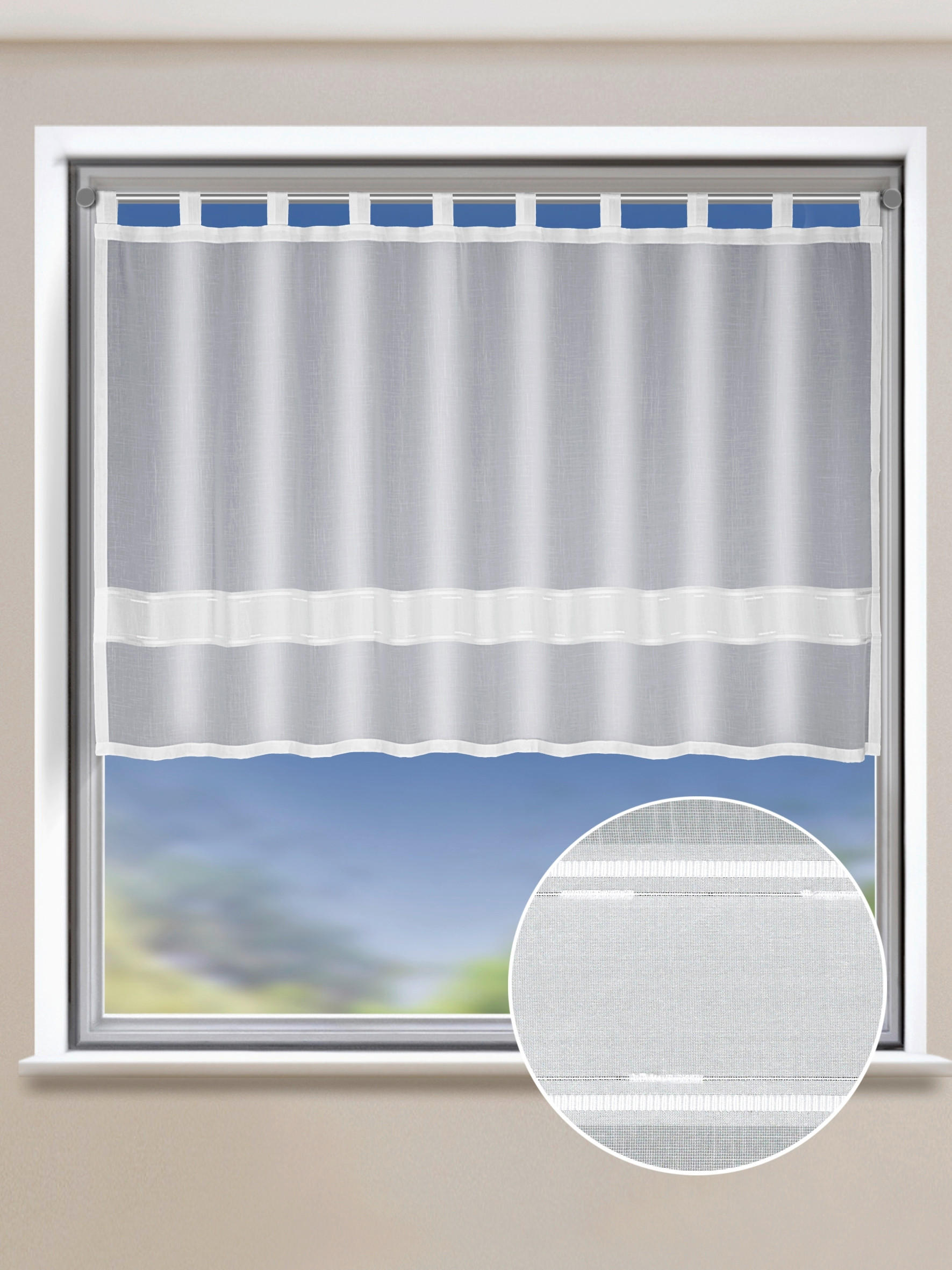 SCHLAUFENSCHAL  halbtransparent  140/80 cm   - Weiß, Basics, Textil (140/80cm)