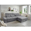 ECKSOFA in Chenille Dunkelgrau  - Chromfarben/Dunkelgrau, Modern, Textil/Metall (300/196cm) - Livetastic