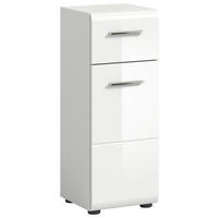 SPODNÁ SKRINKA, biela s vysokým leskom, biela, 30/80/30 cm - čierna/biela, Modern, kompozitné drevo/plast (30/80/30cm) - MID.YOU