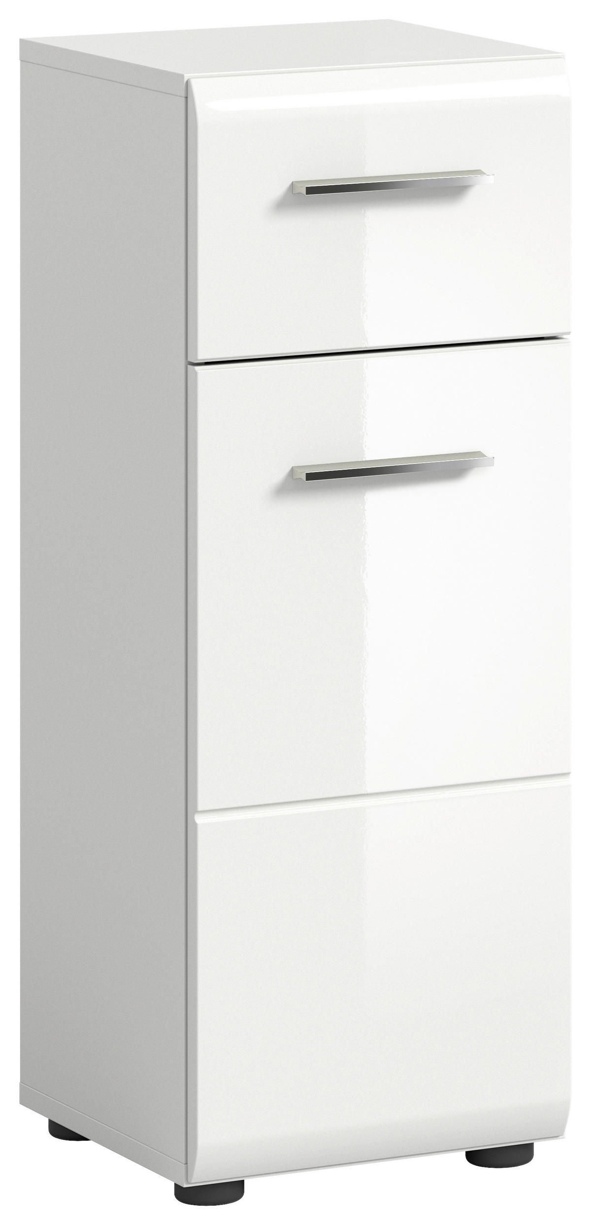 SPODNÁ SKRINKA, biela s vysokým leskom, biela, 30/80/30 cm - čierna/biela, Modern, kompozitné drevo/plast (30/80/30cm) - MID.YOU
