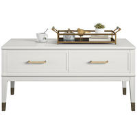 COUCHTISCH Westerleigh 106/57/51 cm rechteckig Weiß  - Weiß/Bronzefarben, Design, Holzwerkstoff/Metall (106/57/51cm) - Mican