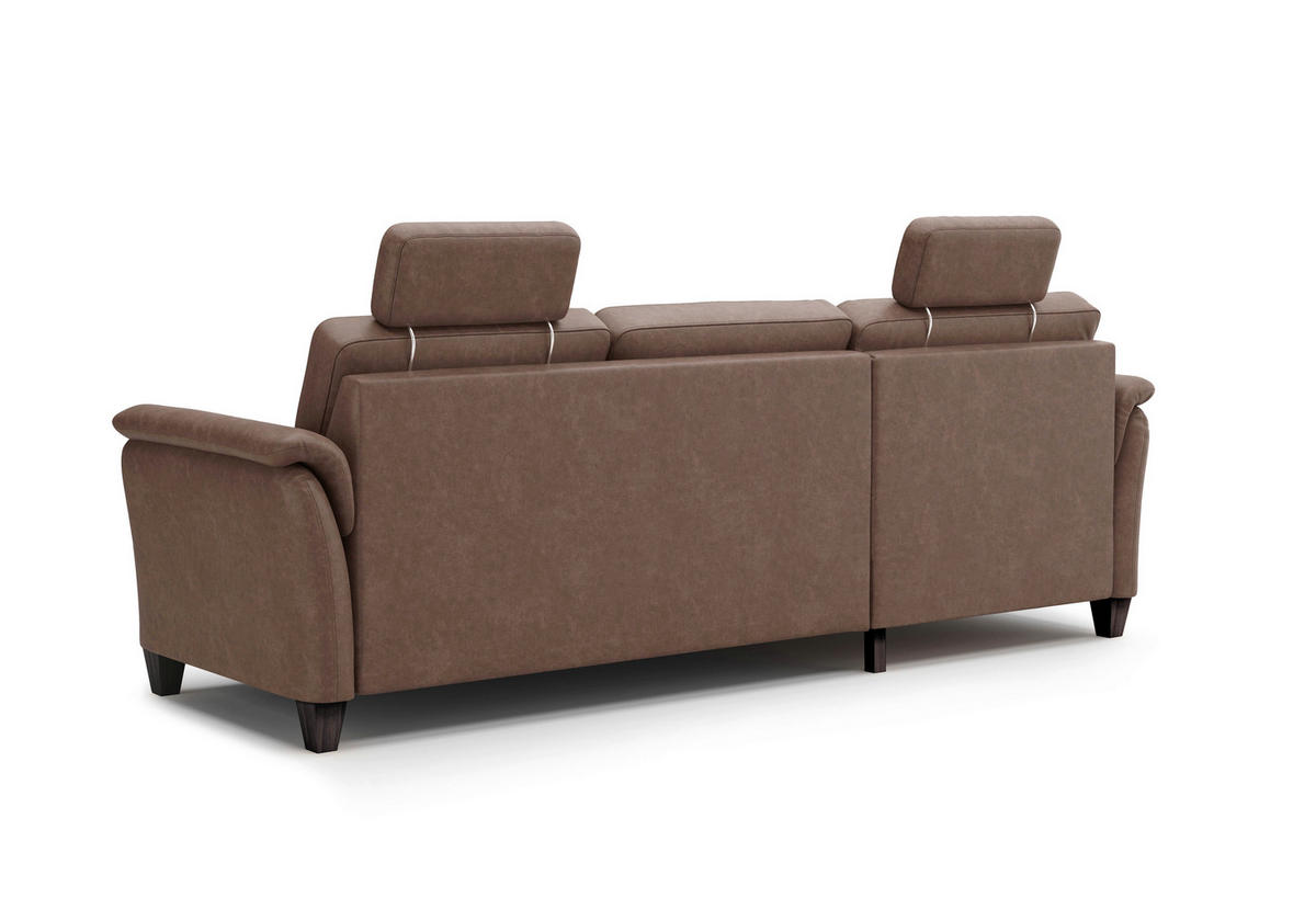 ECKSOFA PALMERA V Haselnussfarben Mikrofaser  - Wengefarben/Haselnussfarben, KONVENTIONELL, Holz/Textil (163/244cm) - Sit & More