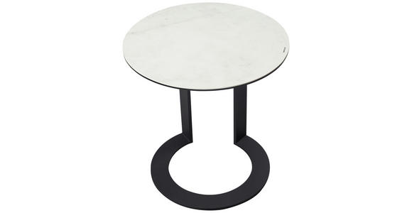 BEISTELLTISCH 48/48/50 cm Schwarz, Weiß rund  - Schwarz/Weiß, Design, Glas/Keramik (48/48/50cm) - Dieter Knoll