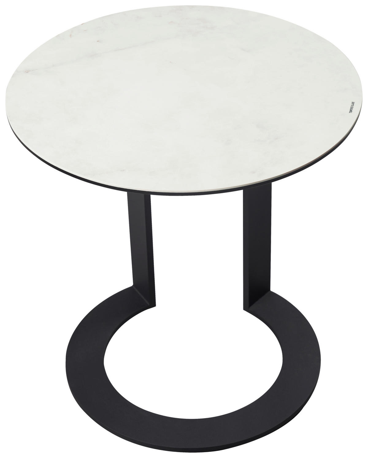 SIDOBORD i metall, glas, keramik 48/48/50 cm  - vit/svart, Design, metall/glas (48/48/50cm) - Dieter Knoll