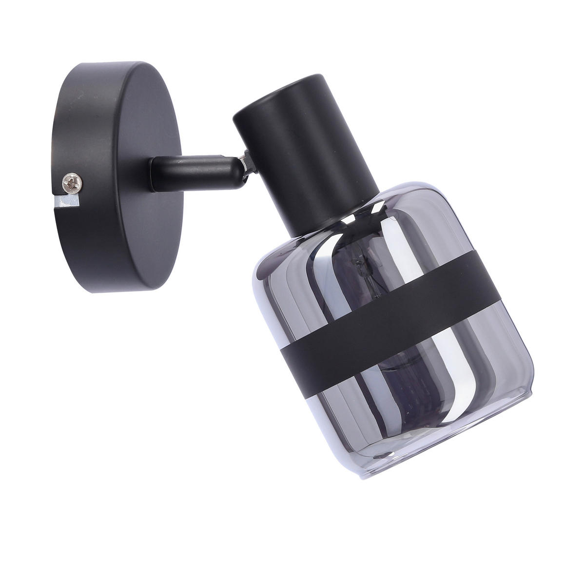 WANDLEUCHTE Yuki 8.5/19/16 cm  - Schwarz, Design, Glas (8.5/19/16cm)