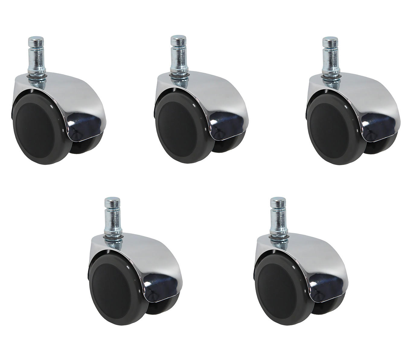 HJUL TILL SNURRSTOL 5 delar  - kromfärg/svart, Basics, metall/plast (5/5,8/5cm) - MID.YOU
