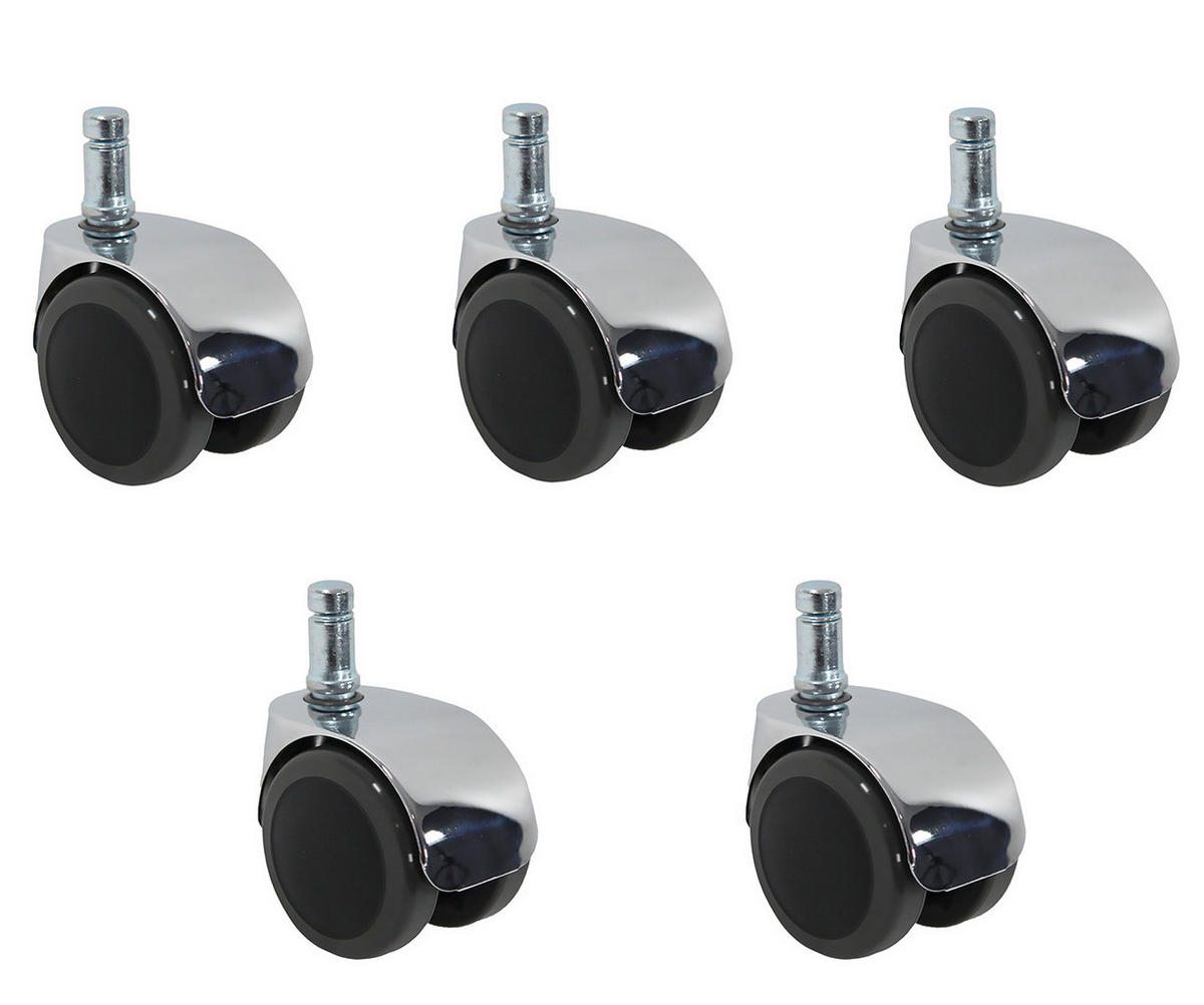 DREHSTUHLROLLE - Chromfarben/Schwarz, Basics, Kunststoff/Metall (5/5,8/5cm) - MID.YOU