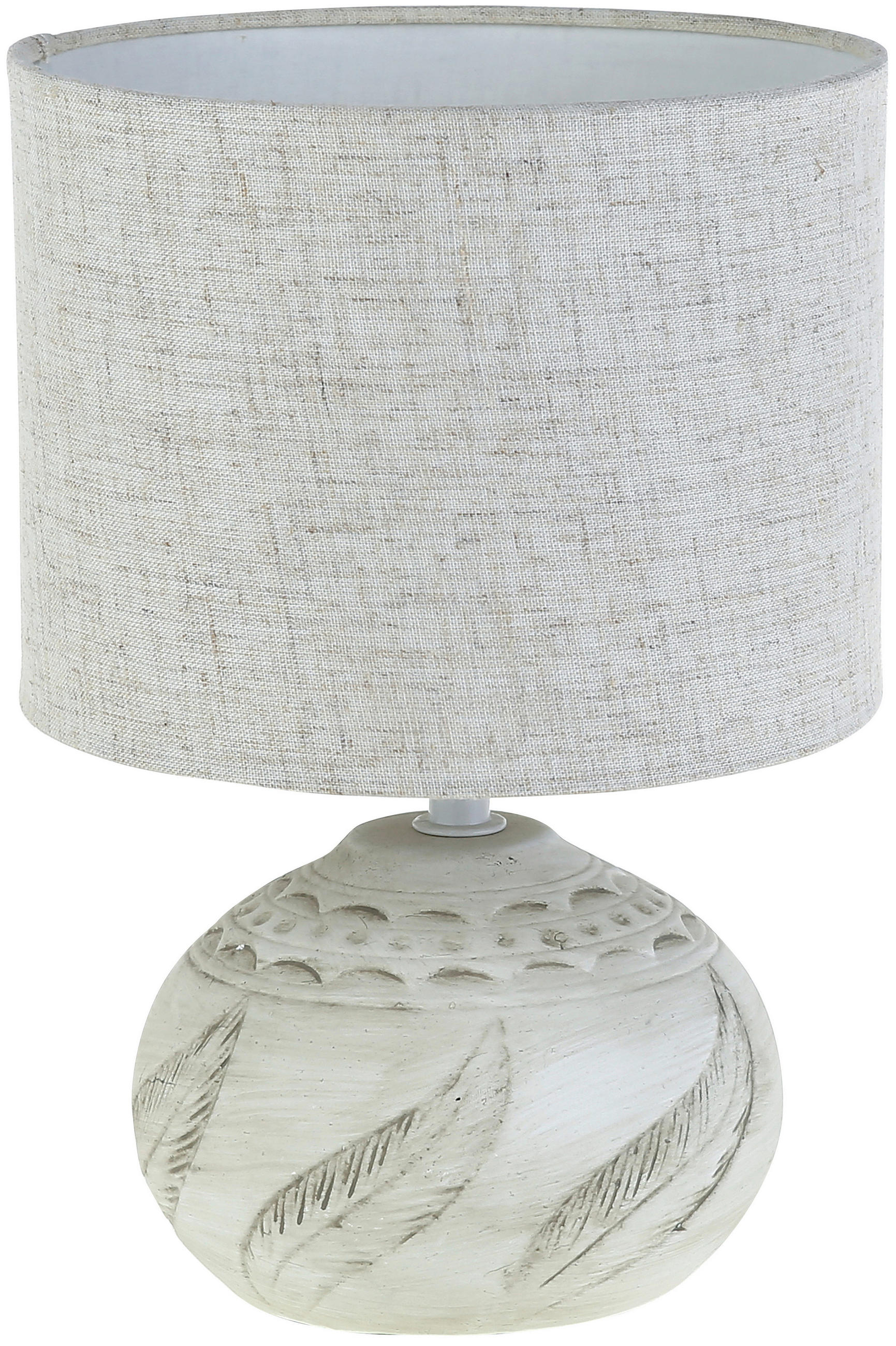 STOLNÍ LAMPA, E14, 16,5/26,5 cm  - bílá/béžová, Natur, textil/plast (16,5/26,5cm) - Marama