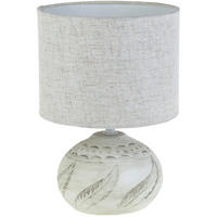 STOLNÍ LAMPA, E14, 16,5/26,5 cm  - bílá/béžová, Natur, textil/plast (16,5/26,5cm) - Marama