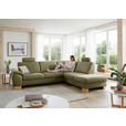 ECKSOFA in Mikrofaser Hellgrün  286/236 cm  - Wildeiche/Beige, Natur, Holz/Textil (286/236cm) - Voleo