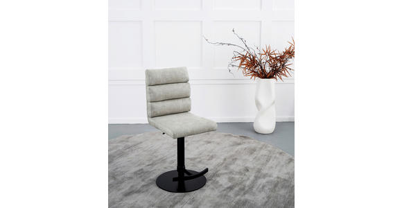 BARHOCKER Webstoff Sandfarben Eisen Stoffauswahl, Sitzfläche 360° drehbar  - Sandfarben/Schwarz, Design, Textil/Metall (42/90-117/58,5cm) - Novel