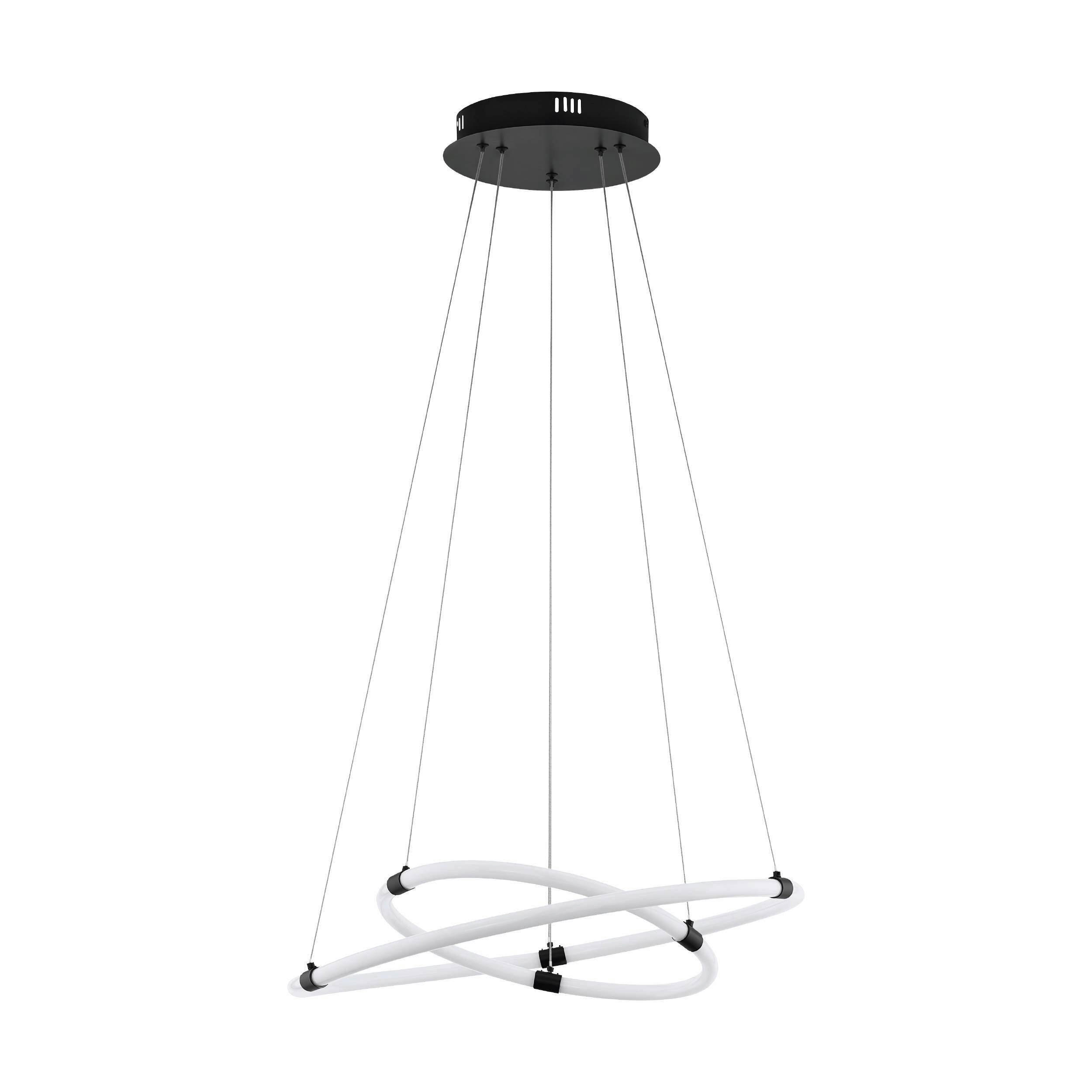 LED-HÄNGELEUCHTE Banderillas 60/120 cm   - Schwarz/Weiß, Design, Kunststoff/Metall (60/120cm) - Eglo