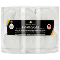 CHRISTBAUMKUGEL-SET 7 cm 10-teilig  - Weiß Hochglanz, KONVENTIONELL, Glas (7cm)
