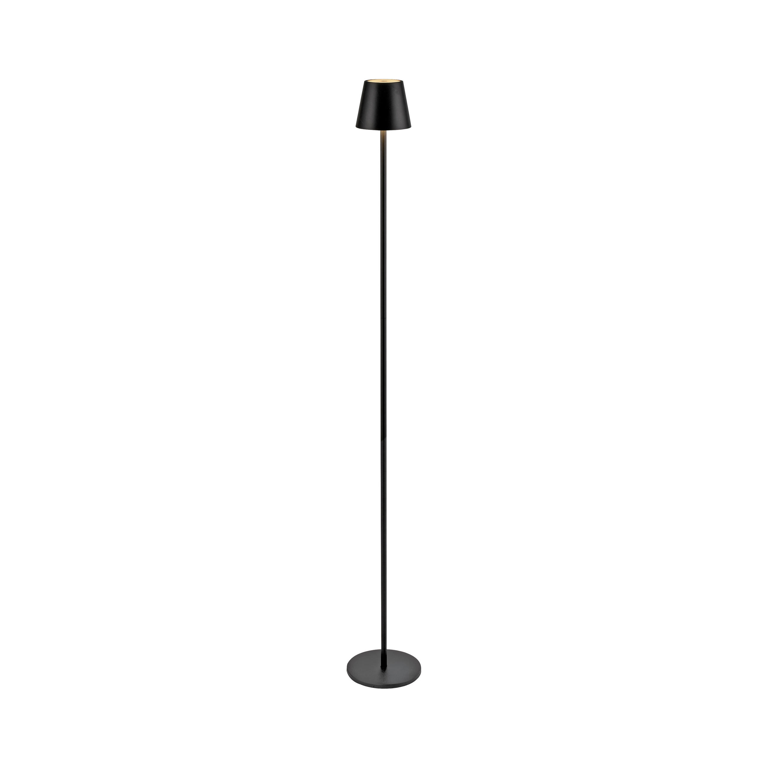 AKKU-STEHLEUCHTE 16/16/125 cm    - Schwarz, Design, Kunststoff/Metall (16/16/125cm)