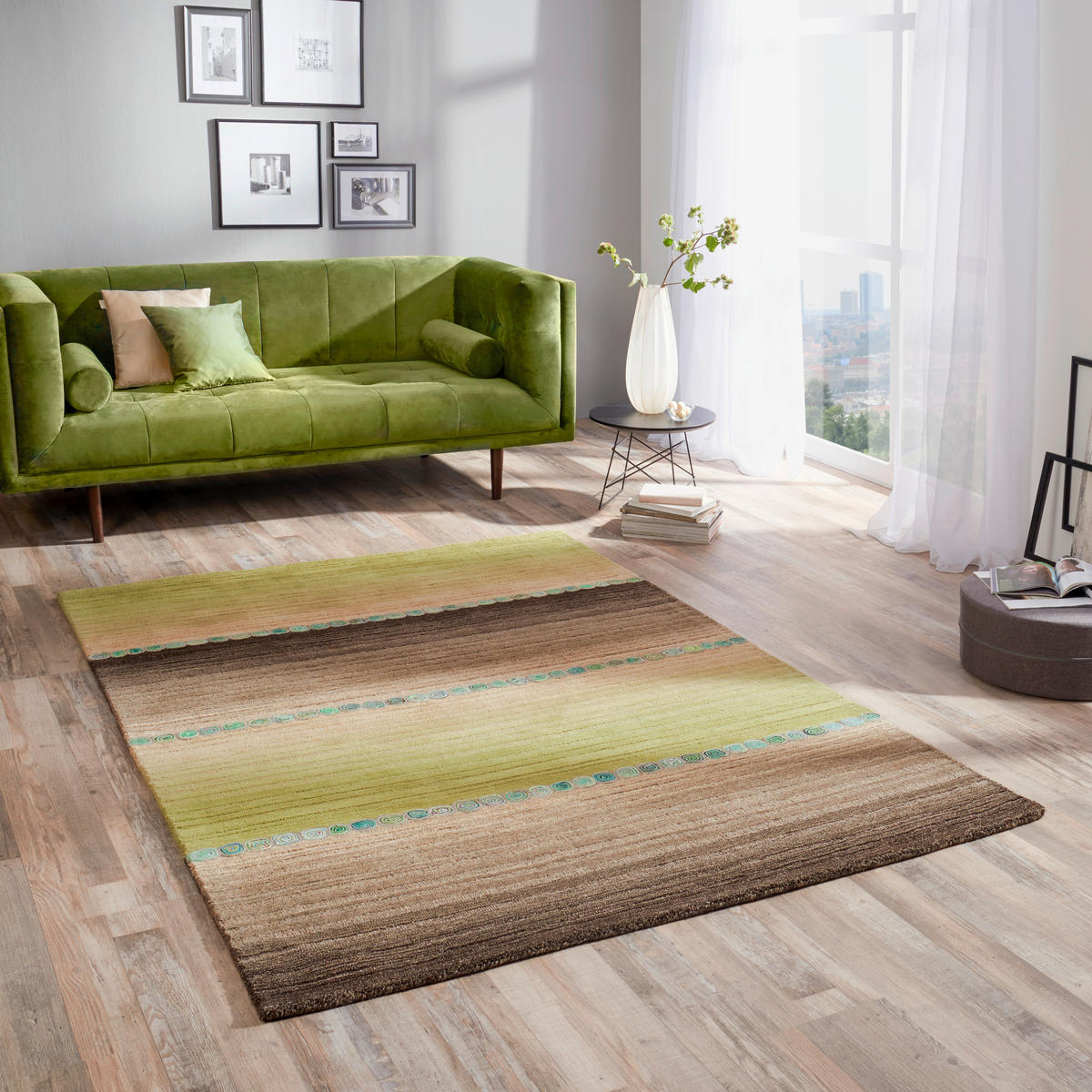 COVOR ORIENTAL  Twilight in Green  - verde/gri, Konventionell, textil (120/180cm) - Cazaris