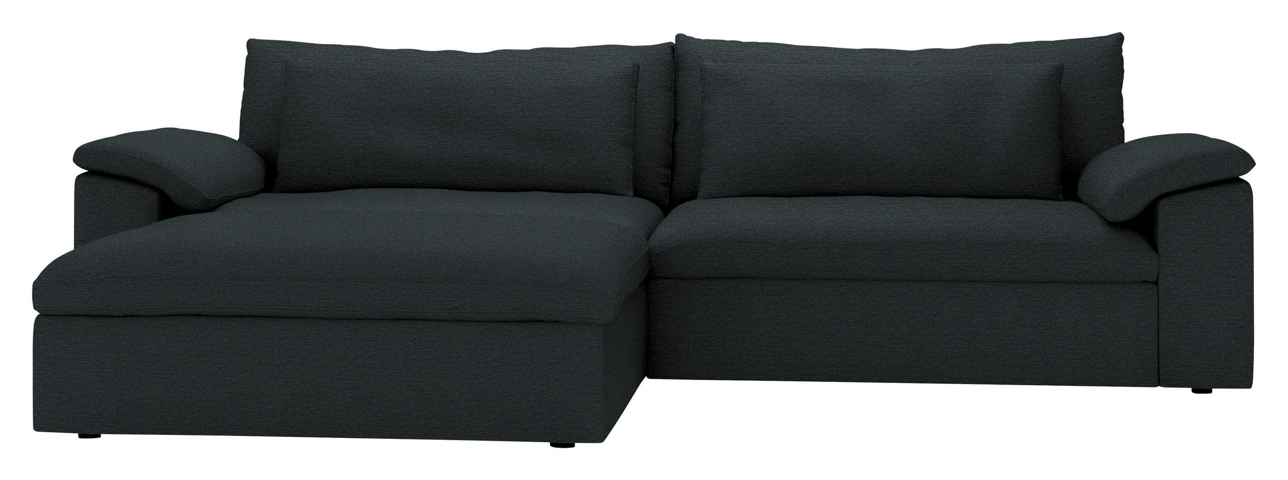 ECKSOFA  Chenille Schwarz  - Schwarz, Modern, Kunststoff/Textil (198/306cm) - Carryhome