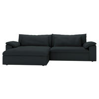 ECKSOFA  Chenille Schwarz  - Schwarz, Modern, Kunststoff/Textil (198/306cm) - Carryhome