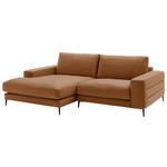 ECKSOFA in Velours Kupferfarben  177/253 cm  - Schwarz/Kupferfarben, Design, Textil/Metall (177/253cm) - Dieter Knoll