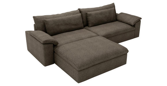 ECKSOFA  in Webstoff Braun  198/306 cm  - Schwarz/Braun, MODERN, Kunststoff/Textil (198/306cm) - Carryhome