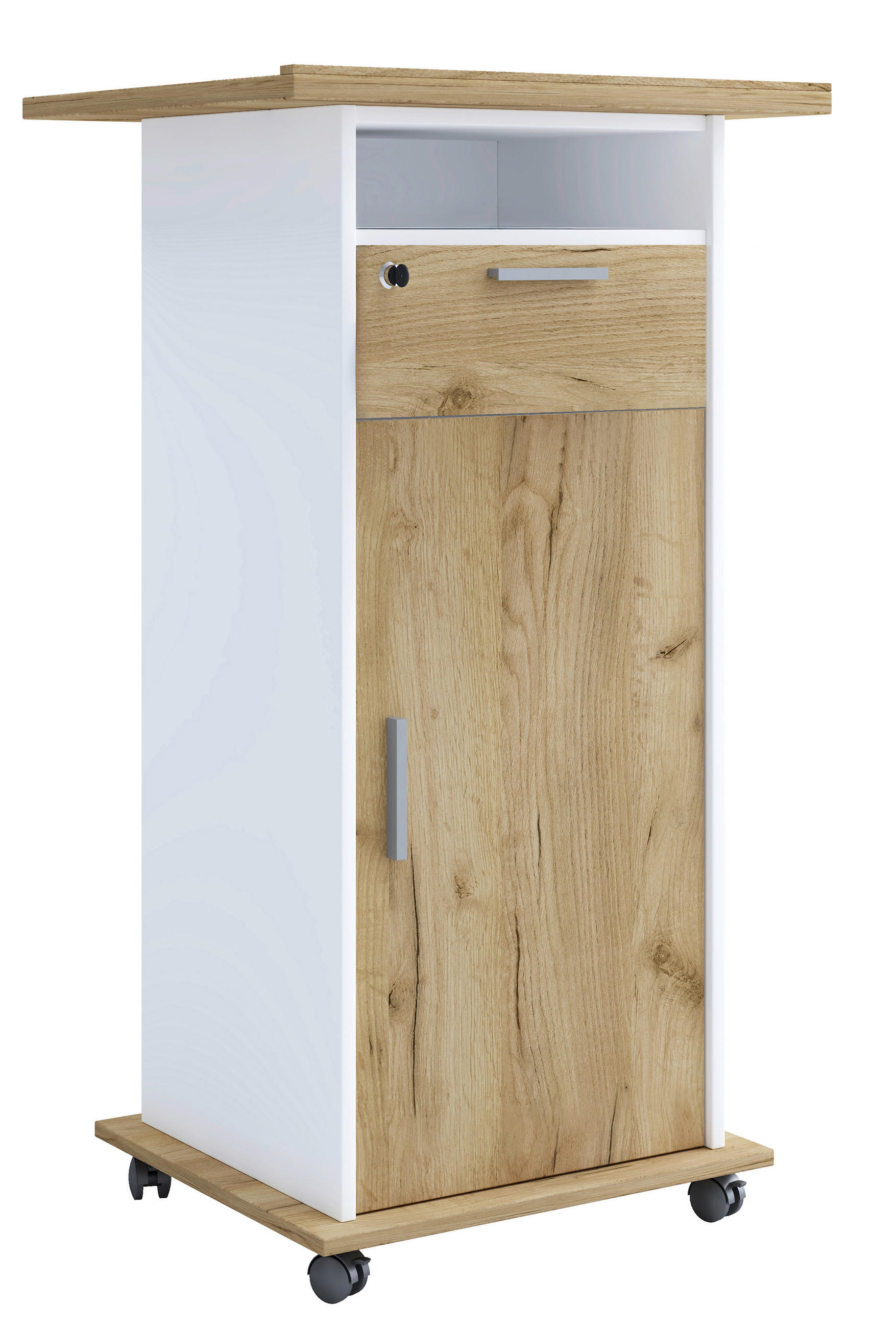 STEHPULT 60/50/108,3 cm  - Honigeiche/Weiß, MODERN, Holzwerkstoff (60/50/108,3cm) - MID.YOU