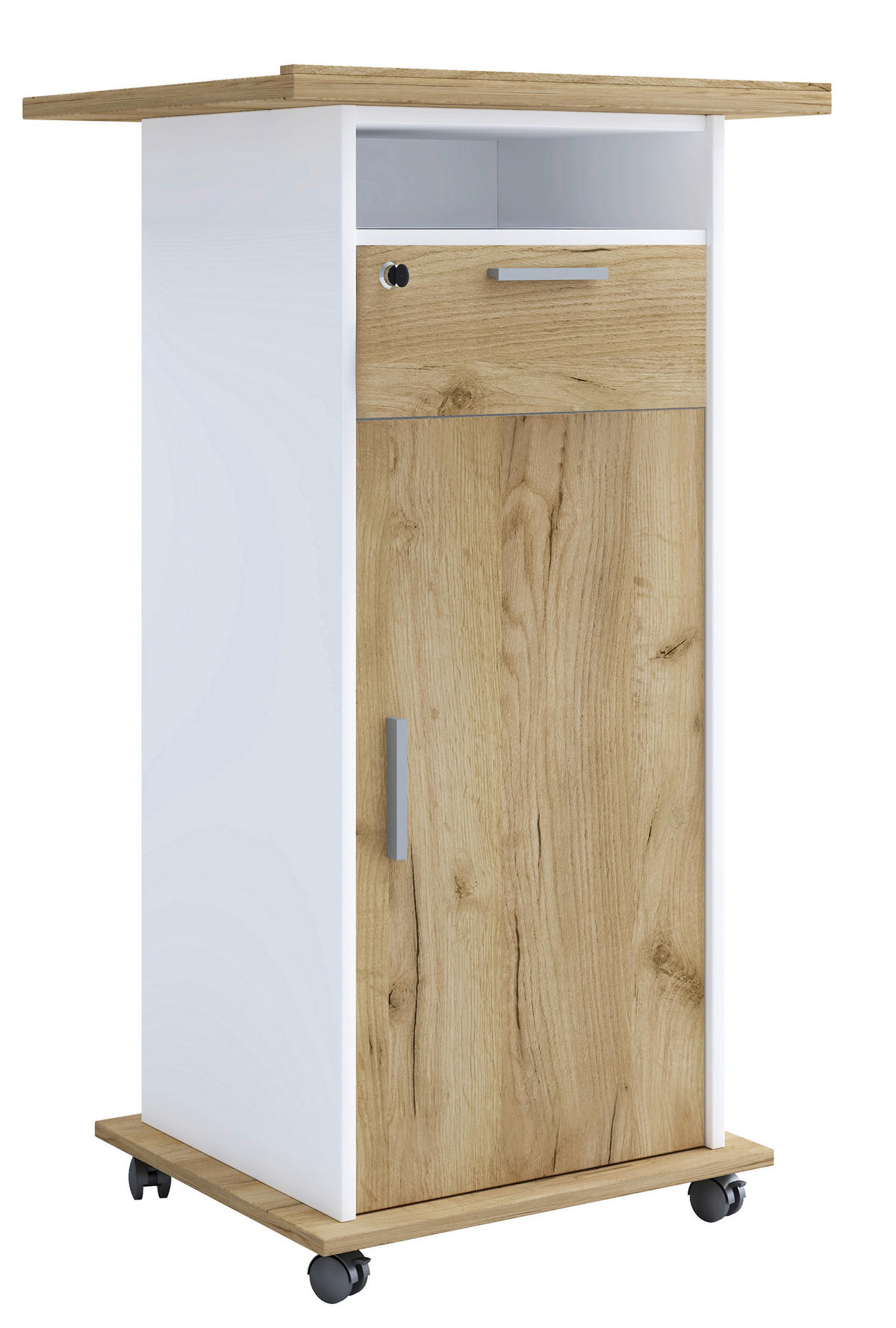 STEHPULT 60/50/108,3 cm  - Honigeiche/Weiß, MODERN, Holzwerkstoff (60/50/108,3cm) - MID.YOU