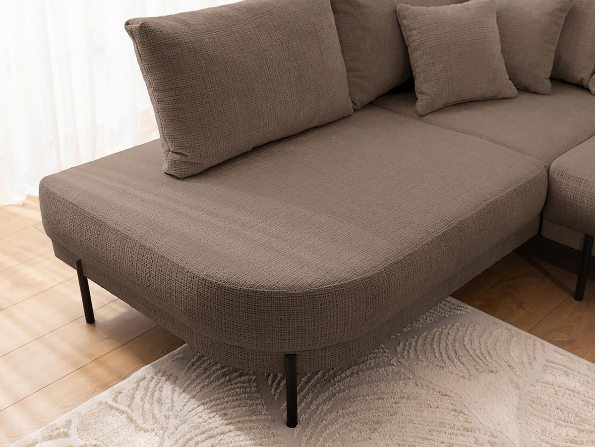 ECKSOFA Mauris Taupe Chenille Rückenkissen  - Taupe/Creme, Design, Kunststoff/Textil (200/233cm) - Livetastic