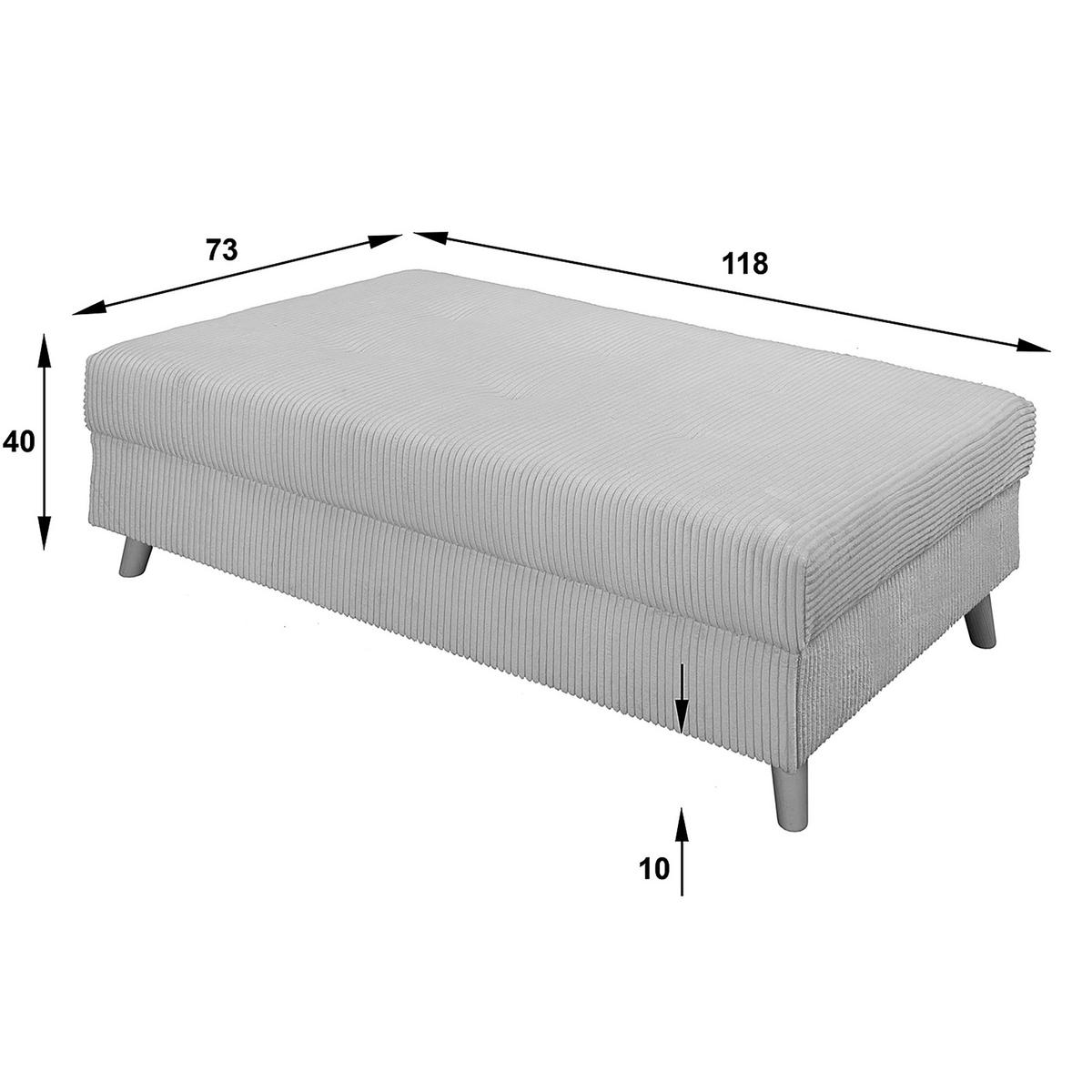 ECKSOFA inkl. Hocker Ariella in Cord Rostfarben  161/231 cm  - Rostfarben/Naturfarben, Design, Holz/Textil (161/231cm) - Livetastic