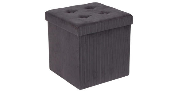 SITZBOX in Textil, Holzwerkstoff Anthrazit - Anthrazit, MODERN, Holzwerkstoff/Textil (38/38/38cm) - Carryhome