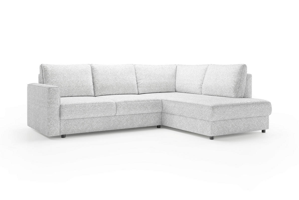 ECKSOFA DELANTO CLOSED Silberfarben Chenille Bettkasten  - Silberfarben, MODERN, Holz/Kunststoff (280/89cm) - Livetastic