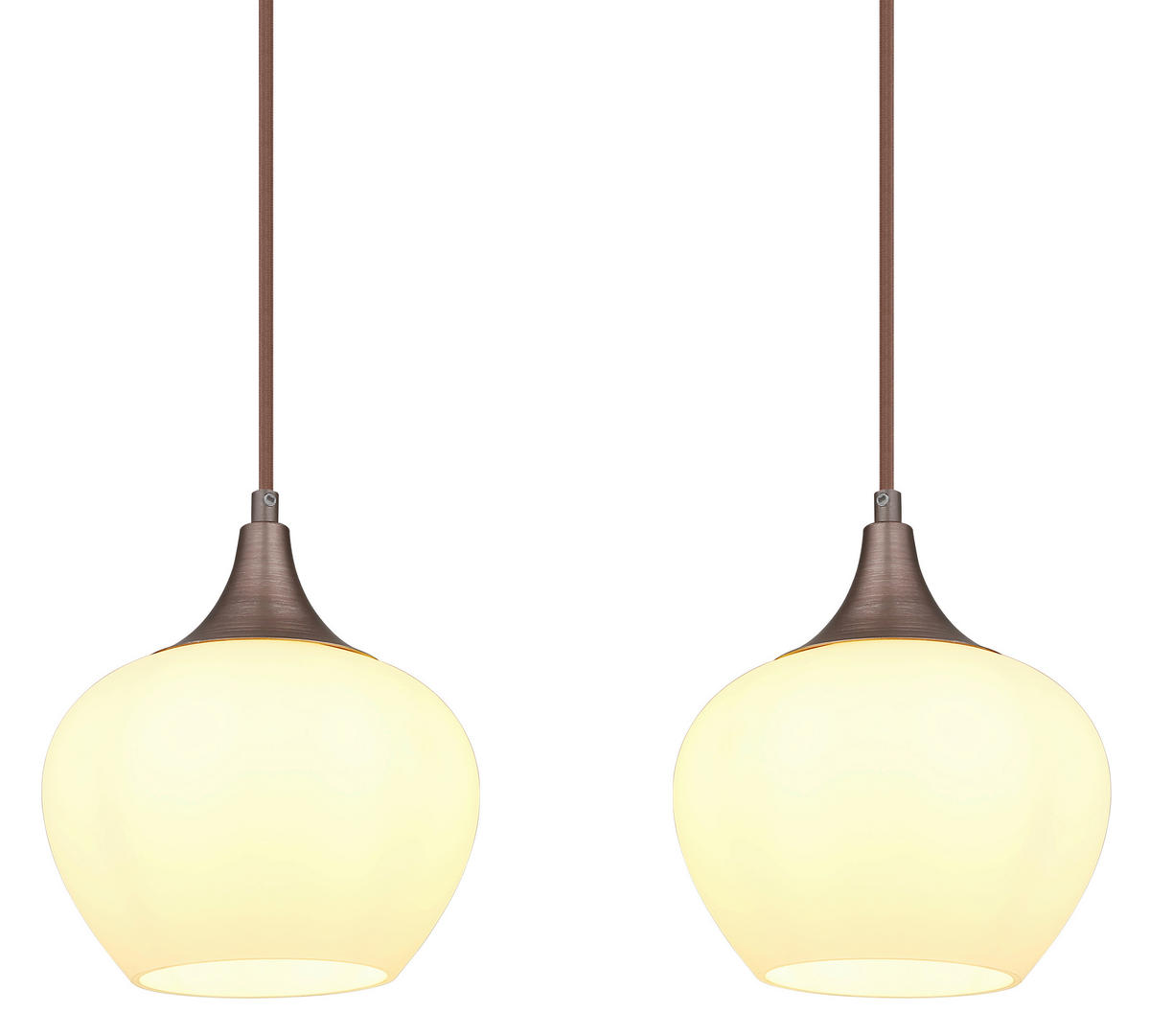 HÄNGELEUCHTE 100/18/120 cm    - Opal/Schwarz, Konventionell, Glas/Textil (100/18/120cm) - Globo