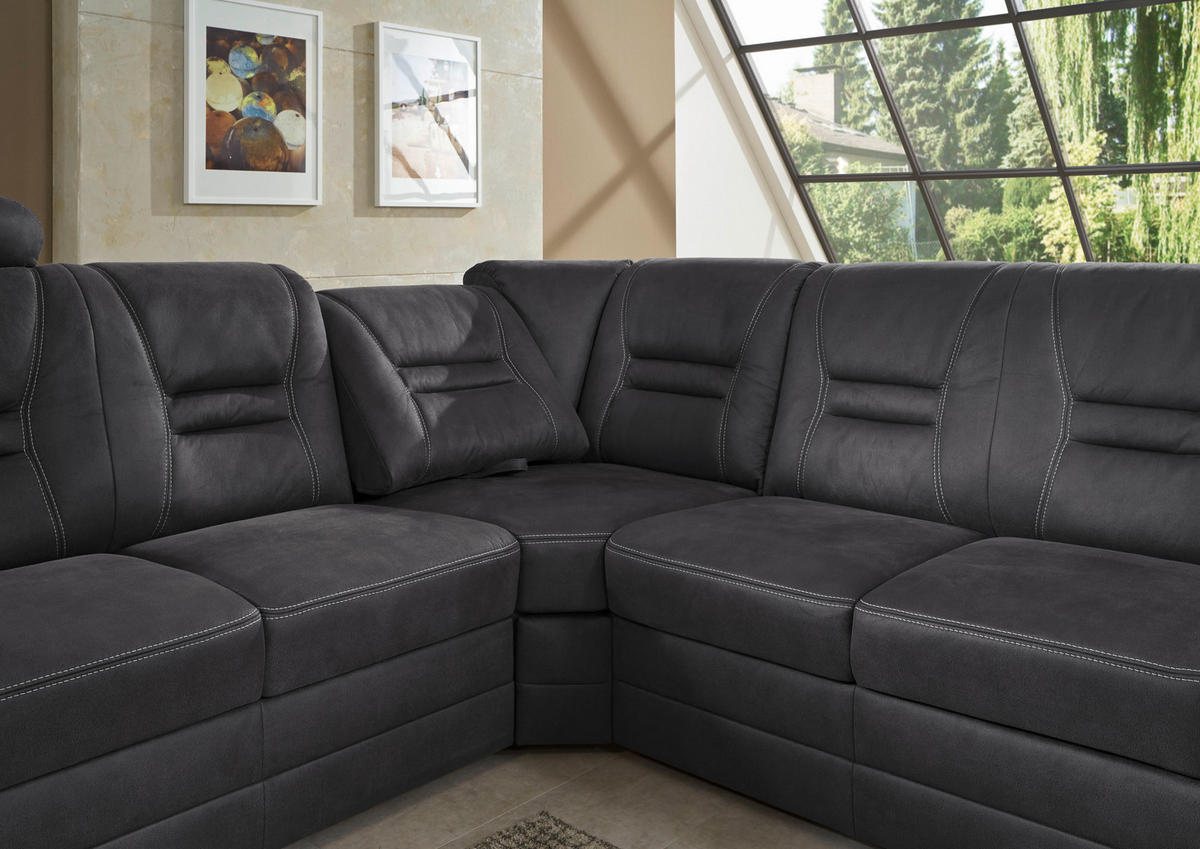 SAROKKANAPÉ textil szürke  - bézs/szürke, Konventionell, textil/fa (234/286cm) - Beldomo Comfort