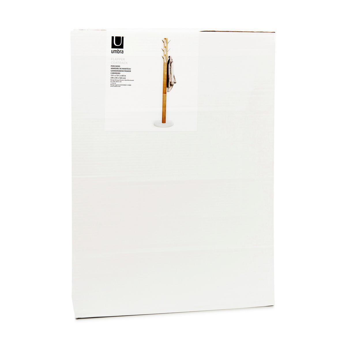 ŠATNÍ STOJAN - bílá/přírodní barvy, Basics, dřevo (40/168/40cm) - Umbra