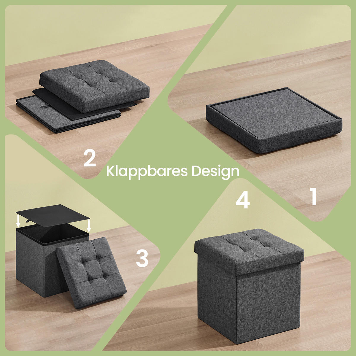 ÚLOŽNÝ BOX NA SEDENIE, textil, kompozitné drevo, 38/38/38 cm - sivá, Basics, kompozitné drevo/textil (38/38/38cm)