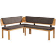 ECKBANK 171/208 cm Webstoff Eichefarben, Braun Eiche vollmassiv   - Eichefarben/Braun, KONVENTIONELL, Holz/Textil (171/208cm) - Linea Natura