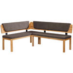 ECKBANK 171/208 cm Webstoff Eichefarben, Braun Eiche vollmassiv   - Eichefarben/Braun, KONVENTIONELL, Holz/Textil (171/208cm) - Linea Natura