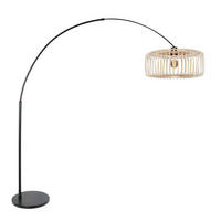 STEHLEUCHTE SPARKLED LIGHT 50/240/230 cm  - Beige/Schwarz, Trend, Naturmaterialien/Metall (50/240/230cm)