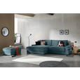 ECKSOFA in Cord Graublau  - Graublau/Schwarz, MODERN, Kunststoff/Textil (180/300cm) - Carryhome