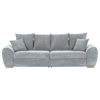 BIGSOFA in Cord Hellgrau  - Eichefarben/Hellgrau, KONVENTIONELL, Holz/Textil (270/72/109cm) - Carryhome