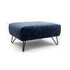 HOCKER in Textil Dunkelblau  - Schwarz/Dunkelblau, Design, Textil/Metall (90/70/46cm) - SENSOO