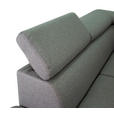 ECKSOFA inkl. Funktionen Hellgrau Webstoff  - Silberfarben/Hellgrau, Design, Textil/Metall (226/257cm) - Xora