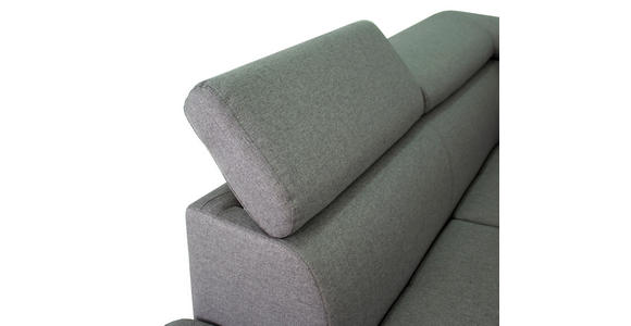 ECKSOFA inkl. Funktionen Hellgrau Webstoff  - Silberfarben/Hellgrau, Design, Textil/Metall (226/257cm) - Xora