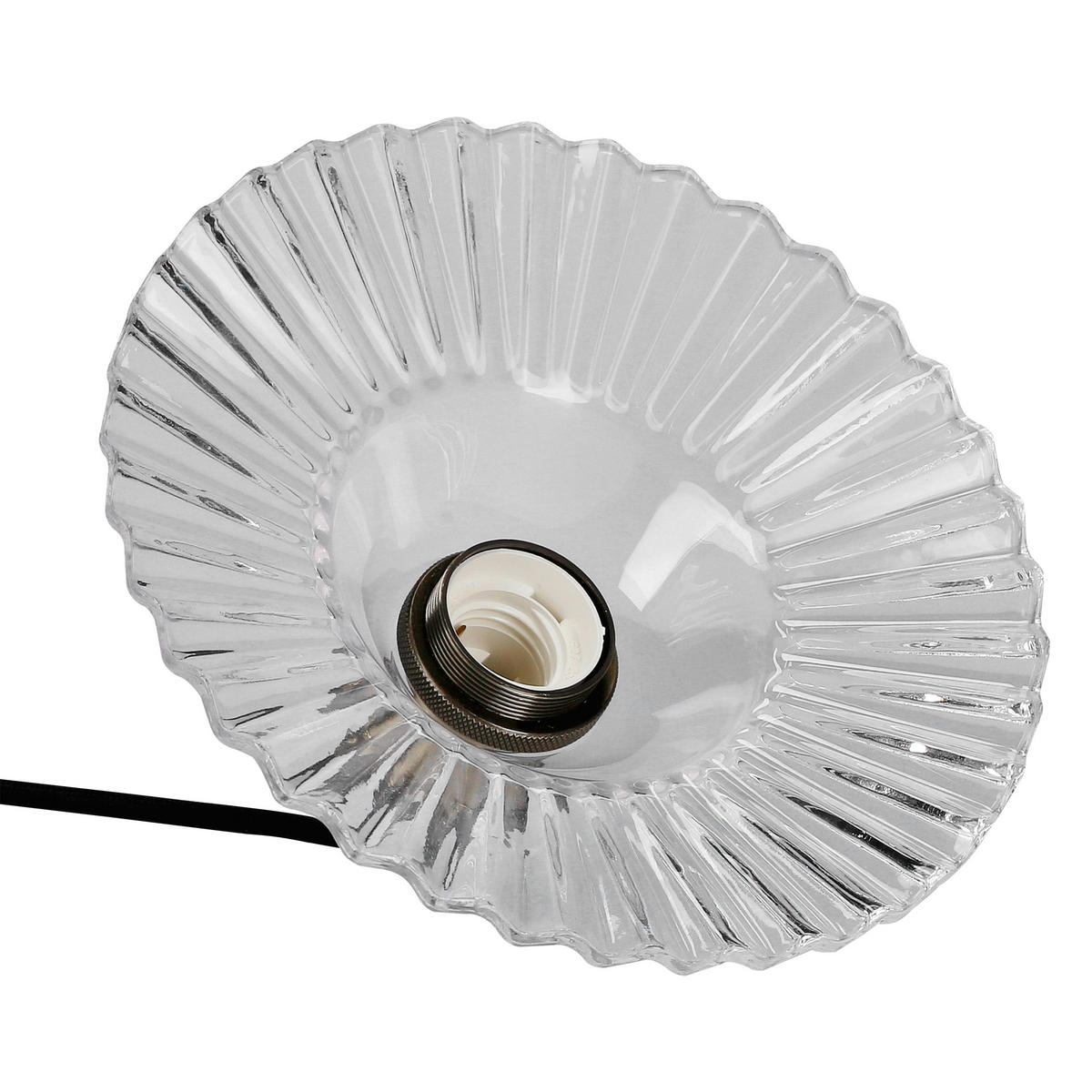 PENDELLEUCHTE 21.5/21.5/90 cm  - Schwarz, KONVENTIONELL, Glas/Metall (21.5/21.5/90cm)